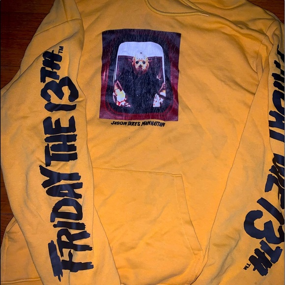 Hu0026M | Shirts | Yellow Friday The 3th Hoodie Jason Takes Manhattan | Poshmark